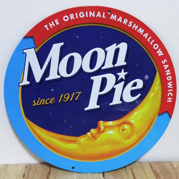 ブリキ看板 Moonpie Disc アンティーク ムーンパイ プレート 壁飾り 丸形 正規ライセン...