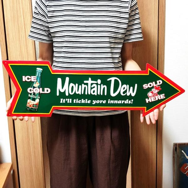 ブリキ看板 マウンテンデュー エンボスメタルサイン アンティーク MOUNTAIN DEW ARRO...