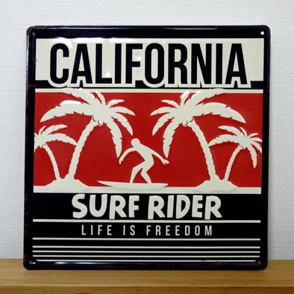 アメリカン ブリキ看板 CALIFORNIA サーフィン サーファー プレート 壁飾り ビンテージ ...