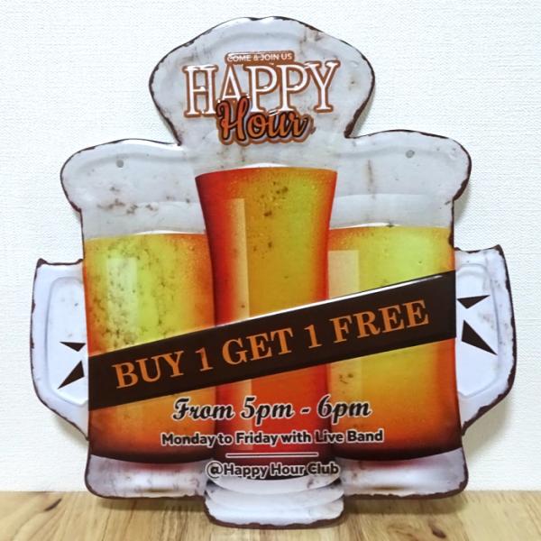 ブリキ看板 ビール ビンテージ BUY 1 GET FREE アンティーク ガレージ プレート 壁飾...