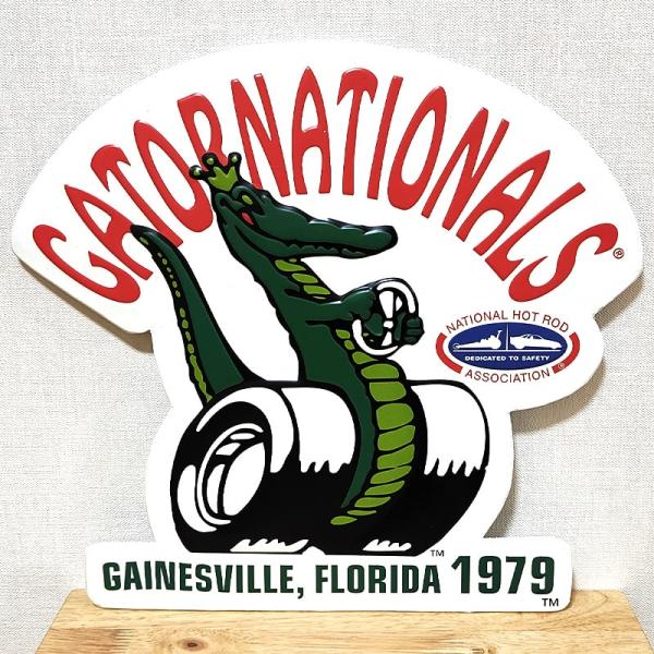 ブリキ看板 エンボスメタルサイン NHRA Gator Nationls ロゴ アメリカン ゲーター...