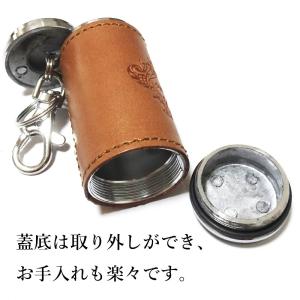 携帯灰皿 オロビアンコ 本革 レザー巻き キャ...の詳細画像2