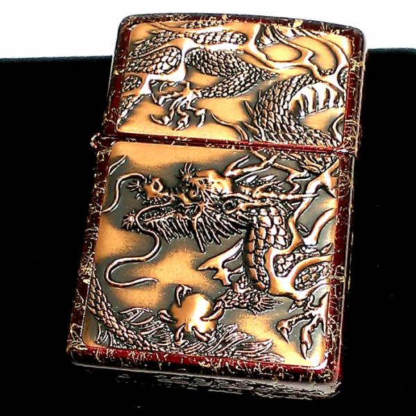 ジッポ ライター ライズメタル ZIPPO 赤龍 金乱糸 赤 金 伝統工芸 本漆塗り 和柄 かっこい...