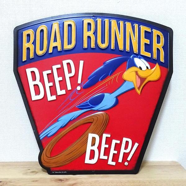 ブリキ看板 アンティーク ROAD RUNNER Beep アメリカン ビンテージ 壁掛け 珍しい ...