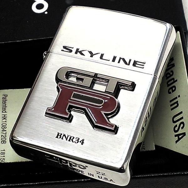 ZIPPO スカイライン GT-R R34 リアルエンブレム 日産公認モデル 車 ジッポ ライター ...