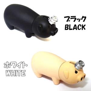 電子式ライター 面白ライター ガス 白豚 黒豚...の詳細画像1