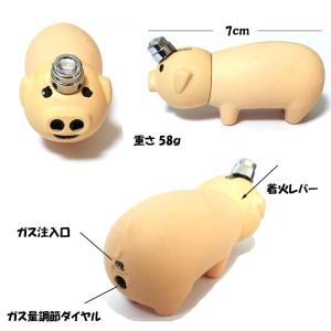 電子式ライター 面白ライター ガス 白豚 黒豚...の詳細画像2