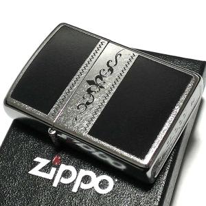 ZIPPO ライター シルバー＆ブラック リリートライバル 百合の紋章 ジッポ 銀 黒 おしゃれ かっこいい メンズ プレゼント ギフト