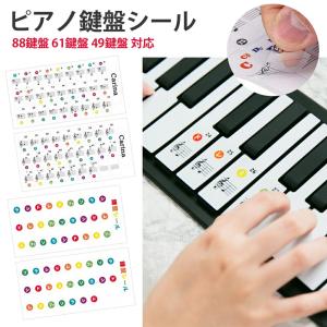 ピアノ鍵盤シール キーボード カラー 日本語 ひらがな 透明 鍵盤
