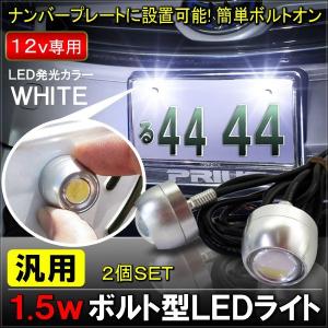 ボルト型 LED スポットライト 1.5w 防水仕様 Bタイプ 2個セット シルバータイプ ホワイト｜hayariya