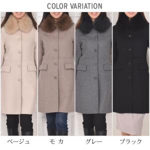 カシミヤ カシミア 混紡 ダブルフェイス コー...の詳細画像1