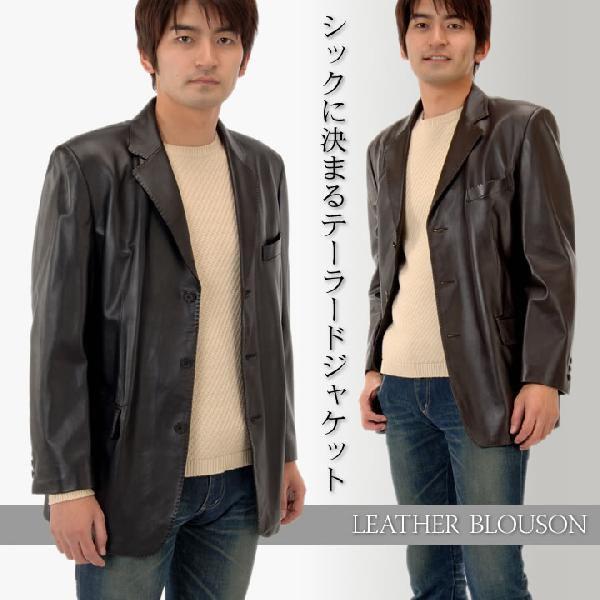 本革 ソフト ラム レザー ジャケット 本皮 ソフトラム メンズ テーラード アウター 革ジャン ブ...