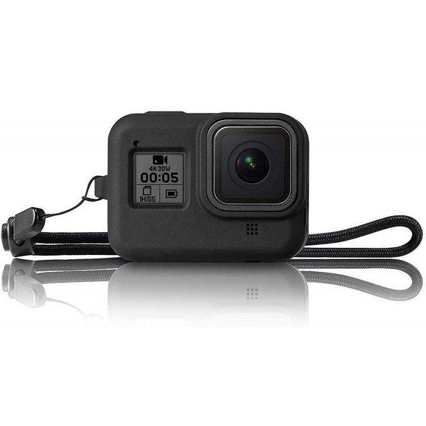 送料無料 GoPro Hero8 Black 対応 シリコンカバー　ストラップ付き　高品質 シリコン...