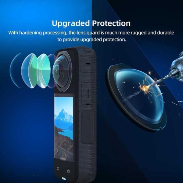 Insta360 X3用 粘着式レンズガード パノラマレンズガラス保護ミラー レンズ保護 キャップ ...