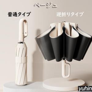 折りたたみ傘 逆さ傘 自動開閉 晴雨兼用カラビ...の詳細画像1