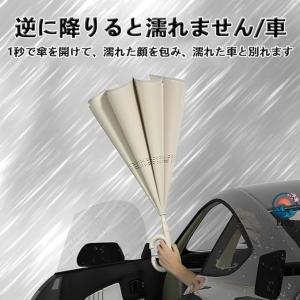 逆さ傘 長傘 ワンタッチ 自動開 晴雨両用 逆...の詳細画像2