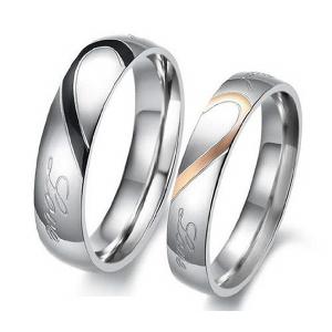 シルバー ペア リング Love ＆ ハート モチーフ 刻印入