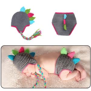 オレンジ♪鏡餅ボンネット 編み込みロンパースセット　ニューボーンフォト撮影衣装 オレンジ♪鏡餅ボンネット 編み込みロンパースセット ニューボーン