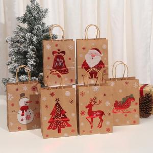 クリスマスギフトバッグセット タグ付き 24個セット 6種類のデザイン