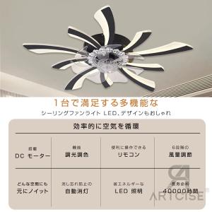 シーリングファンライト 花型 薄型 調光調色 ...の詳細画像2