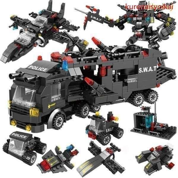 ブロック セット SWAT POLICE 警察車両 ヘリコプター LEGO レゴ互換品 知育玩具 お...