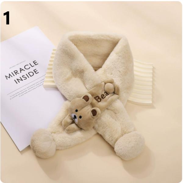 【値下げ】子供用マフラー かわいいモチーフ付き！子供用マフラー ネックウォーマー スヌード ファー ...