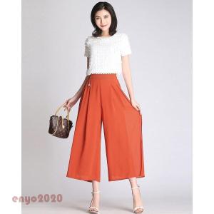 ガウチョ パンツ シフォン 夏 レディース シ...の詳細画像2