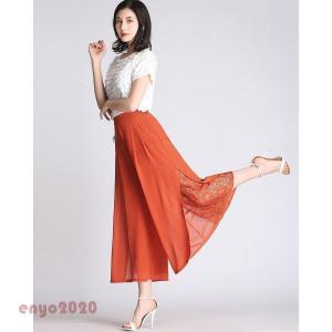 ガウチョ パンツ シフォン 夏 レディース シ...の詳細画像4