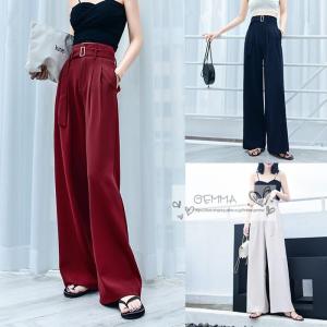 ワイドパンツ ロング丈 ガウチョパンツ レディース スカンツボトムス 無地 スカーチョ ロングパンツ 通勤 細身 ハイウエスト