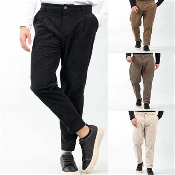 【特価】コーデュロイパンツ メンズ ワンタック ウエストゴム コール天 中コール 無地 シンプル ワ...