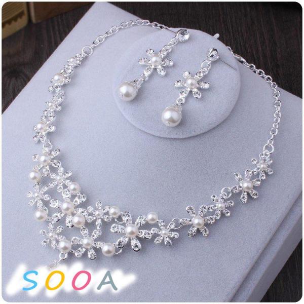 【値下げ】ウェディング ブライダル パーティー ウエディング ジュエリー アクセサリー ネックレス ...