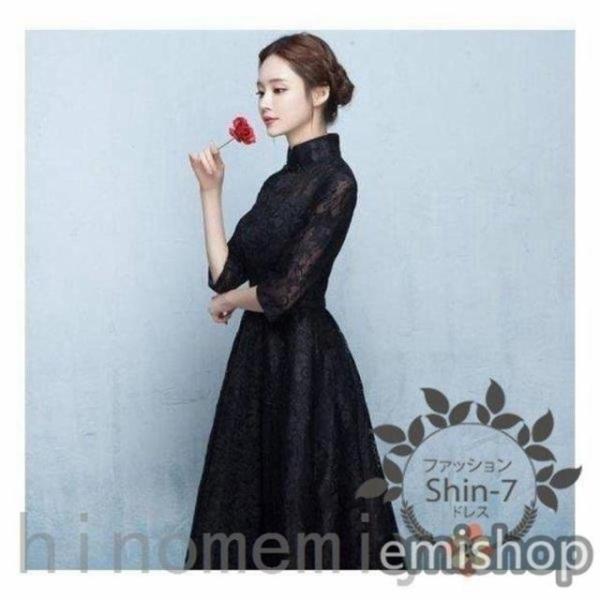 パーティードレス 20代 30代 40代 50代 結婚式 ワンピース 大きいサイズ 袖あり フォーマ...