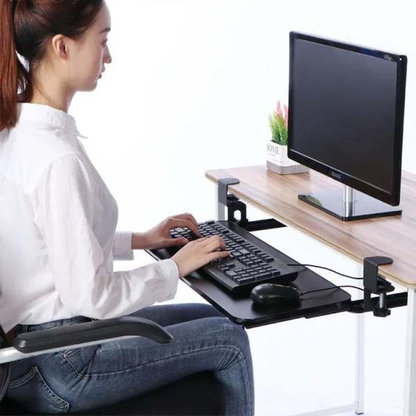 キーボードスライダー 収納 スライド式 キーボードトレイ デスク収納 pcデスク パソコン キーボー...