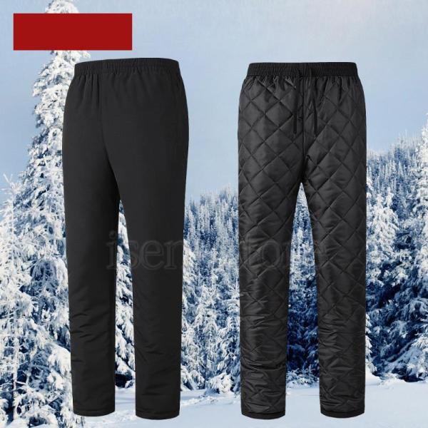 防寒パンツ メンズ 中綿ウォーマーパンツ ダウンパンツ ファイバーダウン 暖 パンツ アウトドア 登...
