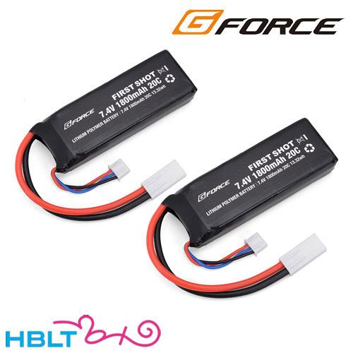 G-FORCE リポバッテリー FIRST SHOT 7.4V 1800mAh ミニS 2本入