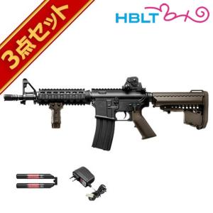 フルセット 東京マルイ M4 CQB-R フラットダークアース 次世代電動ガン バッテリー 充電器セット｜hblt