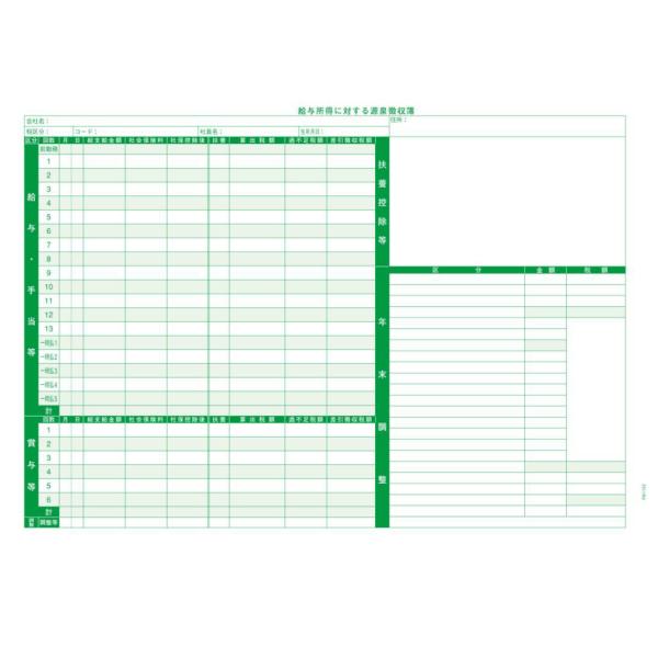 ピーシーエー PCAサプライ PA1162G R07（900枚入） 源泉徴収簿 単票用紙レーザープリ...