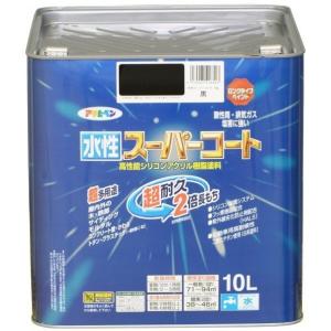 アサヒペン 水性スーパーコート10L黒≪アサヒペン 塗料 ペンキ 水性 水性塗料 スーパーコート≫｜hc7