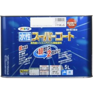 アサヒペン 水性スーパーコート5Lつや消し白≪アサヒペン 塗料 ペンキ 水性 水性塗料 スーパーコート≫｜hc7