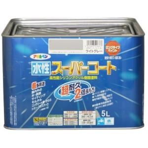 アサヒペン 水性スーパーコート5Lライトグレー≪アサヒペン 塗料 ペンキ 水性 水性塗料 スーパーコート≫｜hc7