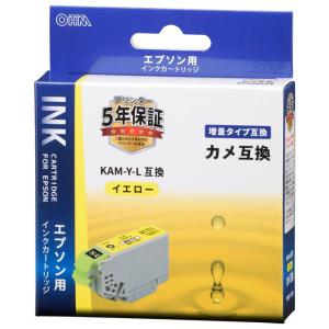 OHM 互換インクカートリッジ エプソン用 KAMシリーズ イエロー 増量タイプ INK-EKAMXL-Y｜hc7