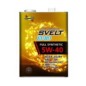 エンジンオイル ガソリン ディーゼル SVELT EURO スヴェルト ユーロ A3B4 5W-40 1Lx10缶  日本サン石油 SUNOCO スノコ