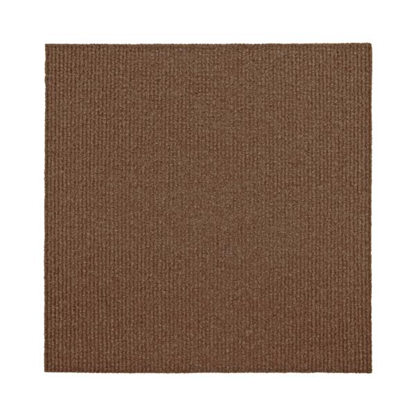 洗える吸着マット 30×30cm 9枚セット ブラウン (敷物 洗濯可能 ペット リビング カット可...