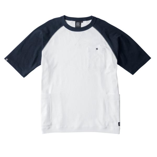 5ポケット 半袖 Tシャツ NA/WT (ネイビー×ホワイト) SS G-947 (作業着 作業服 ...