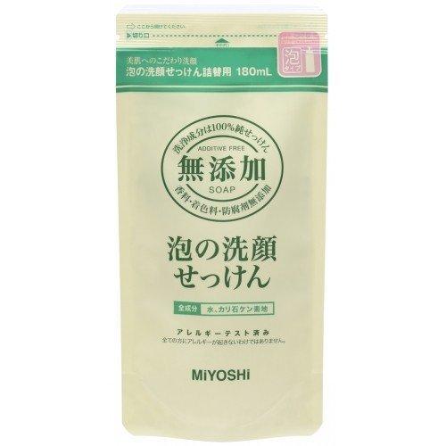 無添加 泡の洗顔石鹸 詰替用 180ml ミヨシ石鹸 [無添加 石鹸 石けん セッケン ポンプ 洗顔...