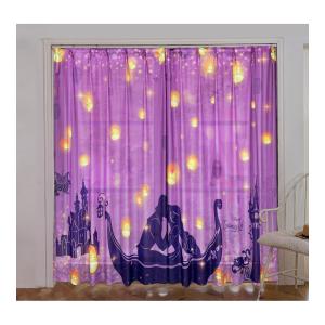 ディズニー レースカーテン ラプンツェル 幅100×丈176cm (2枚1セット) 726163 (UVカット 断熱性 洗濯可能 子供部屋 カーテン 機能性レースカーテン 九装) 爆買