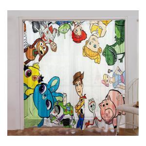 ディズニー レースカーテン トイストーリー 幅100×丈198cm (2枚1セット) 726164 (UVカット 断熱性 洗濯可能 子供部屋 カーテン 機能性レースカーテン 九装)