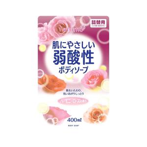 弱酸性ボディソープ ローズ 詰替 400ml  ロケット石鹸 [ボディシャンプー　ボディ石けん　石鹸　詰め替え　つめかえ]｜hc7