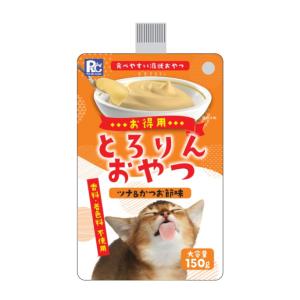 PLC とろりんおやつ ツナ＆かつお節味 猫用 150g  (キャットフード 液状 ウエットフード 流動食 ウェット)｜hc7