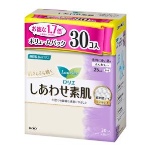 花王 ロリエ しあわせ素肌 ボリュームパック 特に多い昼用 25cm 羽つき 30個  (衛生用品 生理用品 生理用ナプキン 瞬間吸収)｜hc7